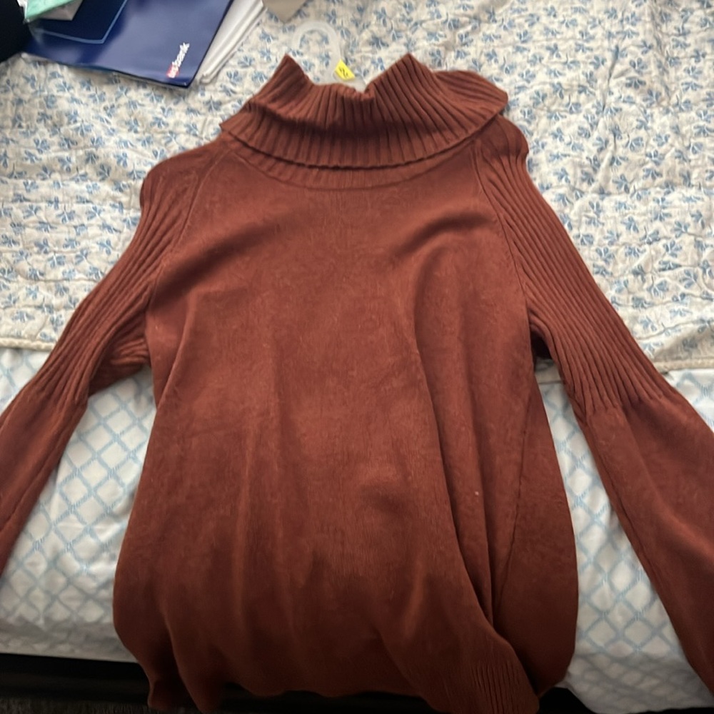 Burnt orange sweater dress